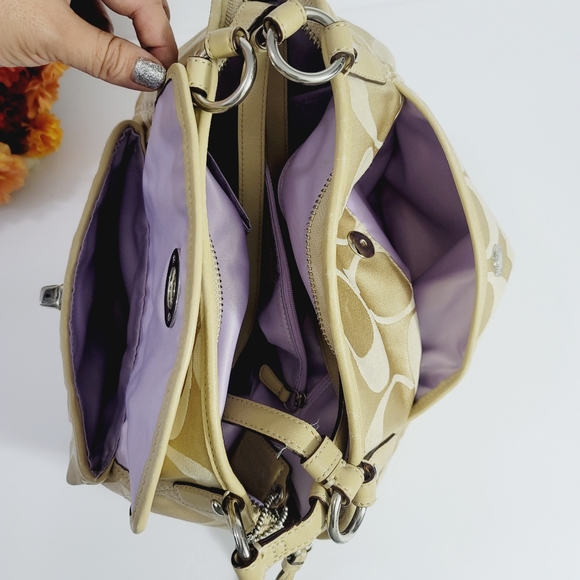 COACH SIGNATURE MONOGRAM KHAKI TOTE - Picture 10 of 12